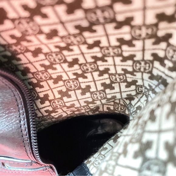 Tory Burch Calista Black Leather Knee High Riding Boots Women's Size 8 - Picture 10 of 12